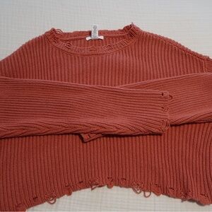 Full Tilt Terracotta Crew Neck Sweater